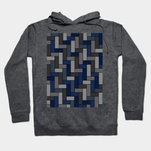 Geometric Tiles in Dark Blues and Greys Hoodie